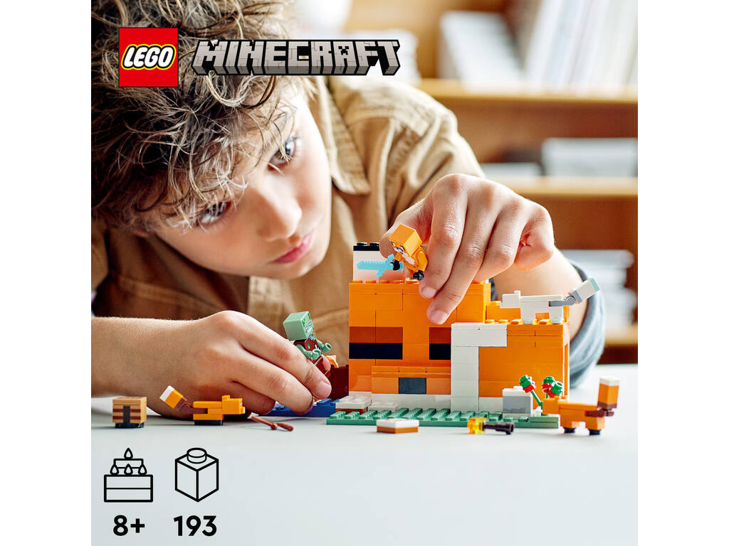 LEGO, 21178 Minecraft, El Refugio-Zorro, Juguete de Construcción