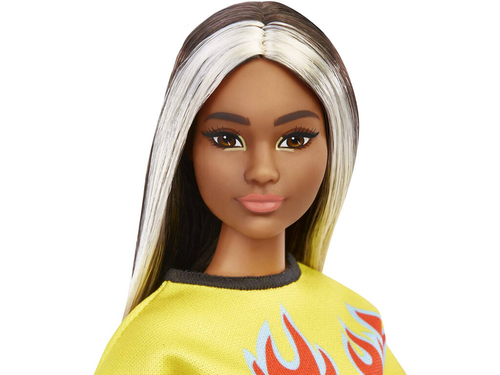 Barbie Fashionista Top flamme avec jupe à carreaux Mattel HBV13