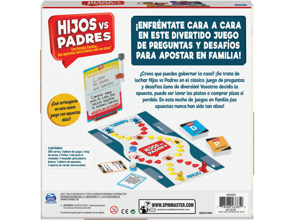 Jogo De Mesa Filhos Contra Pais Spin Master Spin Master 6065093