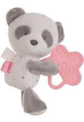 Peluche Baby Panda Rosa Con Mordedor 15 cm. Creaciones Llopis 25630