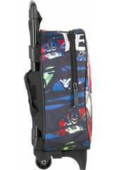 Zaino Asilo Spiderman Venom Con Ruote Perona 58502 - Trolley Per Bambini 3+ Con Schienale Imbottito