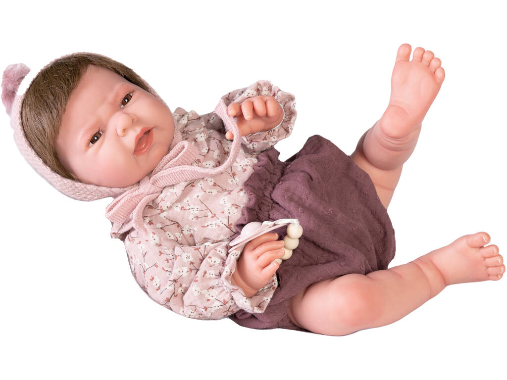 Sweet Reborn Doll Lea With Purple Blanket 42 cm. Antonio Juan 80217