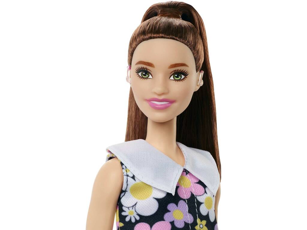 Barbie Fashionista Vestido Margaritas Con Audífono Mattel HBV19