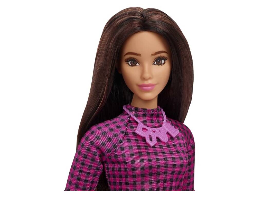 Barbie Fashionista Vestido Rosa a Cuadros Mattel HBV20