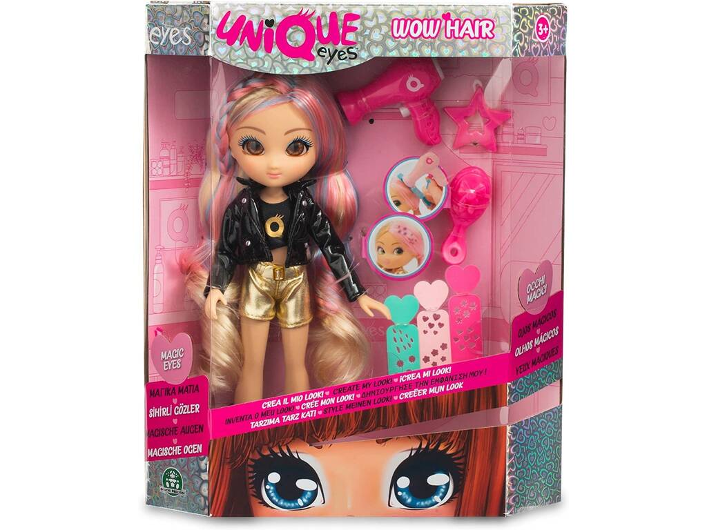 Unique Eyes Bambola Wow Hair Famosa MYM08000