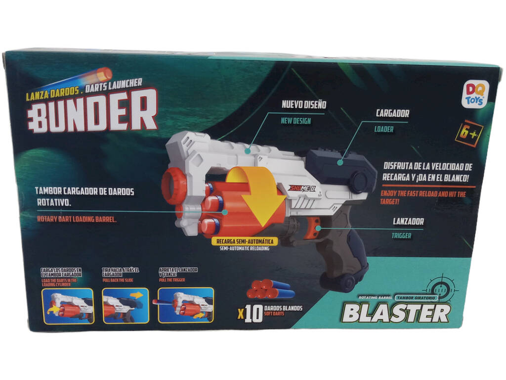 Bunder Lanza Dardos Blaster con 10 Dardos