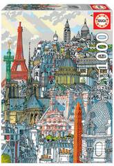 Puzzle 1000 Parigi, Carlo Stanga Educa 19264