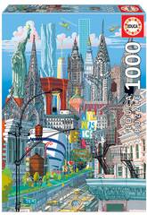 Quebra-cabeça 1000 New York, Carlo Stanga Educa 19265