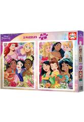 Puzzle 2X500 Princesas Disney Educa 19253