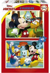 Puzzle 2x48 Mickey Mouse Fun House Educa 19312