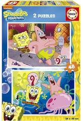 Puzzle 2x48 SpongeBob Educa 19388