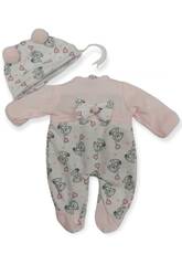 Pink Cap Pyjama fr Berjuan Puppen 28-30 cm
