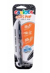 Carioca Blister 1 Oops Stylo  bille rechargeable Noir