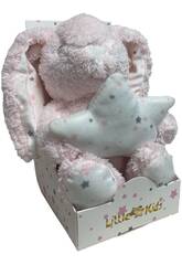 Peluche coniglietto riccio 22 cm. Rosa in scatola di Creaciones Llopis 25671