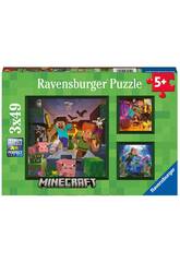 Puzzle Minecraft 3x49 Teile Ravensburger 5621