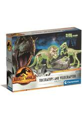 Jurassic World Kit Excavación Triceratops y Velociraptor Clementoni 19289
