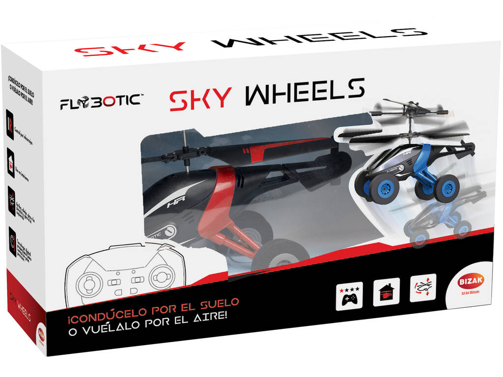 Sky Wheels Helicóptero RC 2 em 1 Bizak 62004777
