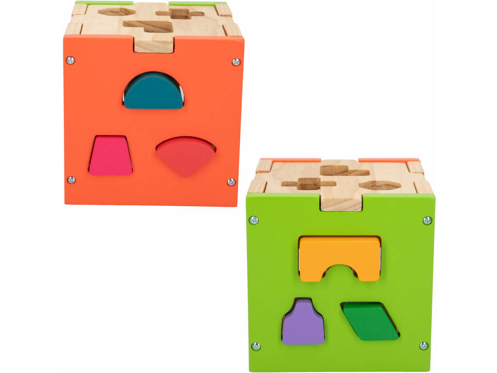 Cubo Madeira Actividades com Figuras Encade Encaixe 14 Peças Baby Color 42139