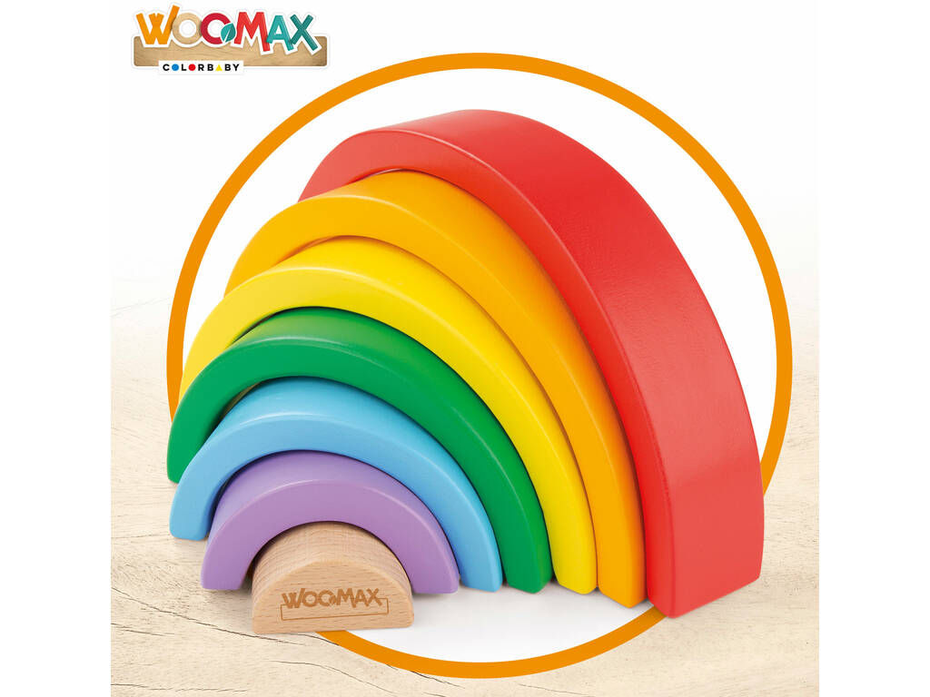 Regenbogen-Holzspiels 7-farbige Babyteile Baby 49306