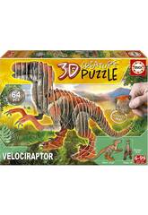 Spiel Puzzle 3D Creature Velociraptor von Educa 19382