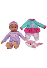 Set Baby Doll 35 cm. avec poupe dauphin et ours en peluche dauphin