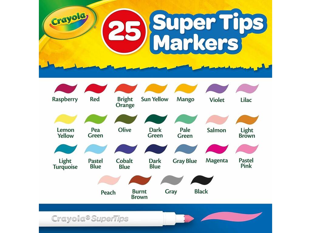 Astuccio Pennarelli Lavabili Supertips 65 Pezzi di Crayola 04-0377