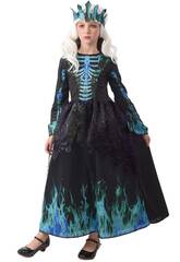 Disfraz Blue Fire Skeleton Queen Niña Talla XL