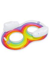 Flotador Hinchable Rainbow Dreams Double Swim Tube de 186x116 cm. Bestway 43648