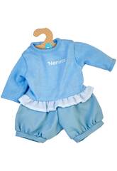 Nenuco Vestido com Cabide para Boneca de 42 cm. Conjunto Azul de Famosa NFN32000