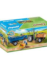 Playmobil Tracteur de campagne avec remorque 71249