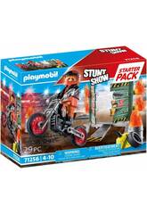 Playmobil Starter Pack Stunt Show Motorrad mit Feuerwand 71256