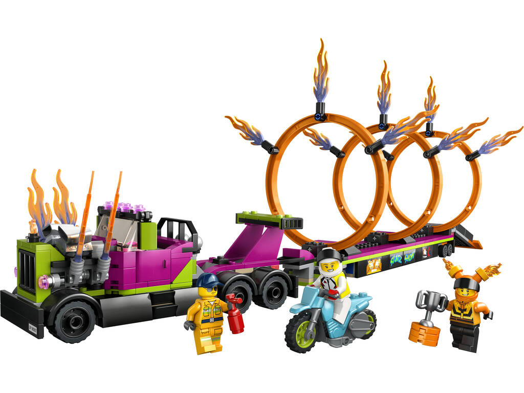 Lego City Stuntz Sfida acrobatica con camion e anello di fuoco 60357