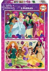 Puzzle 2X48 Disney-Prinzessinnen Educa 19675