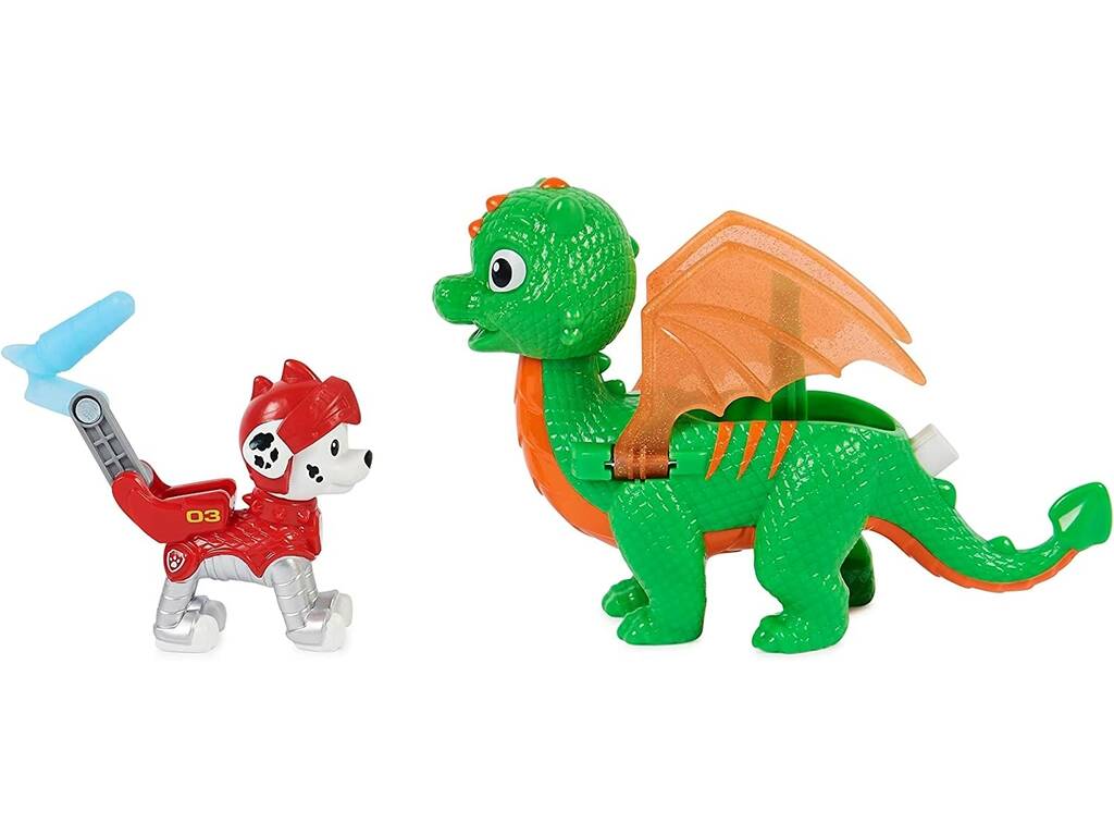 Patrulla Canina Rescue Knights Figura Rocky con Dragón Flame Spin Master  6063596 - Juguetilandia