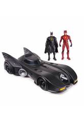 The Flash Batmóvil com Boneco Flash e Batman 10 cm. Spin Master 6065275