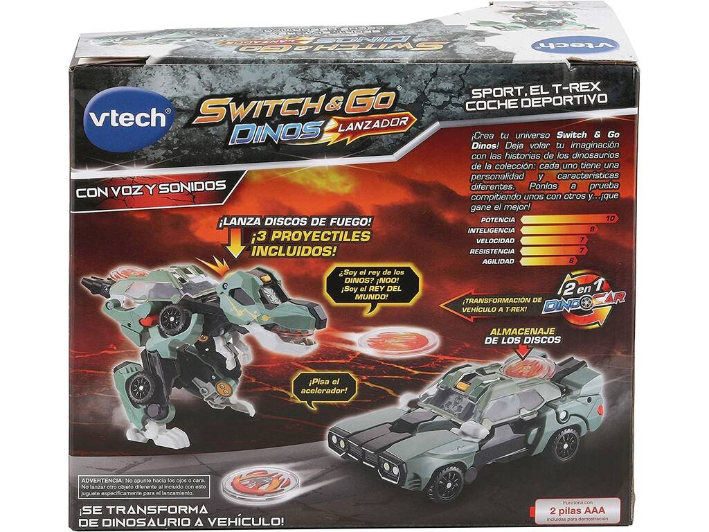 Switch & Go Dinos Sport El T-Rex Carro Esportivo Vtech 559022