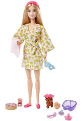 Barbie Blonde Puppe Wellness Spa Mattel HKT90