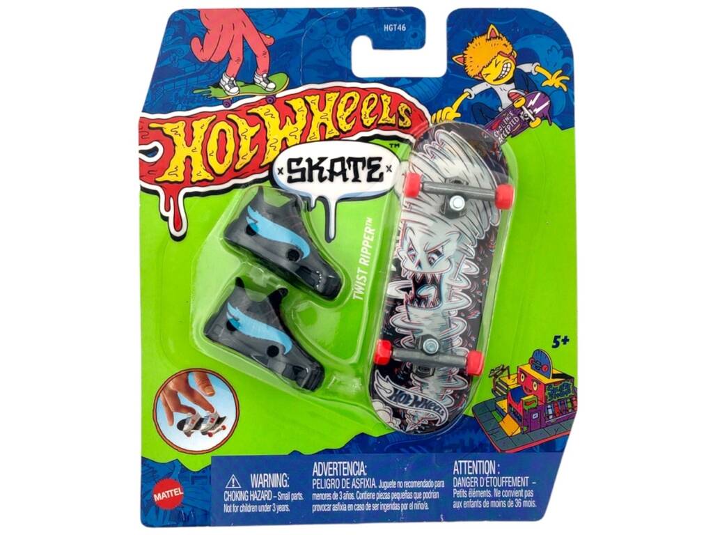 Hot Wheels - Skate de Dedo Com Tênis e Carro Básico