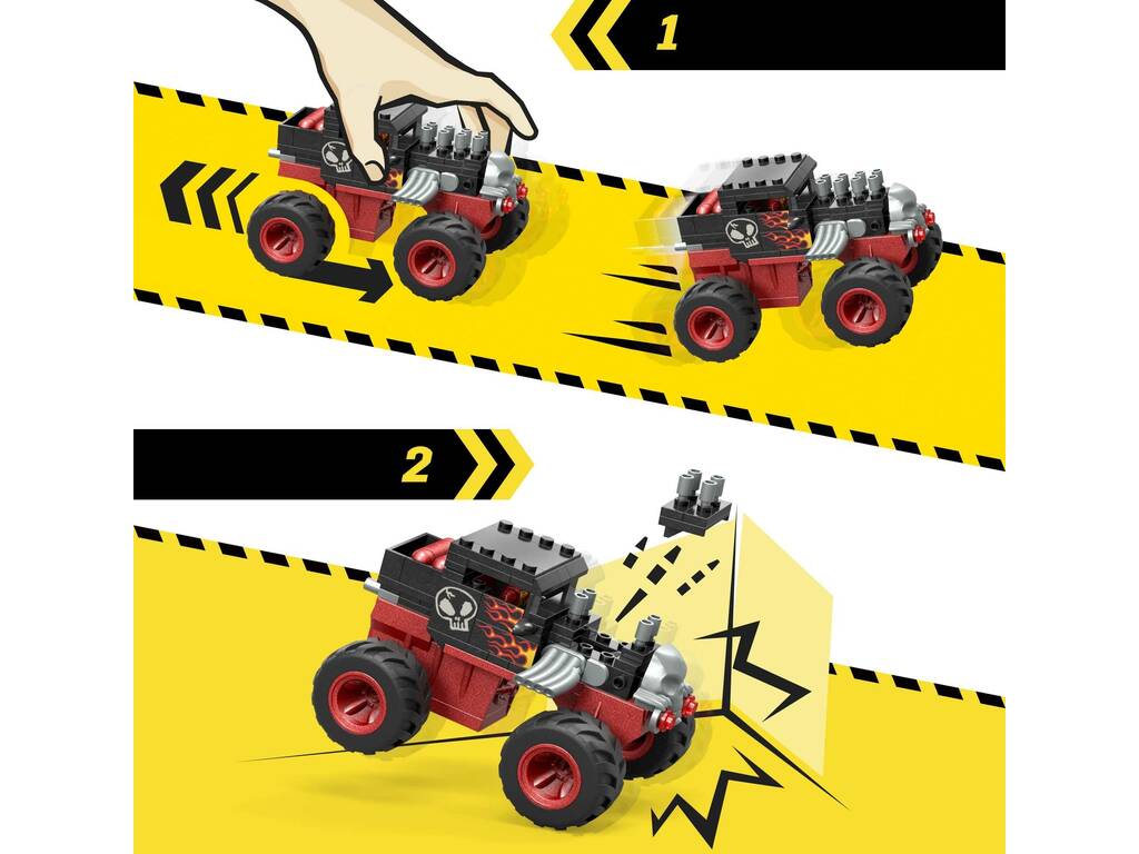 Mega Hot Wheels Monster Trucks Pista de Choques de Bone Shaker Mattel HKF87