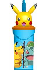 Bicchiere con statuina 3D 360 Ml. Pokémon Stor 8066