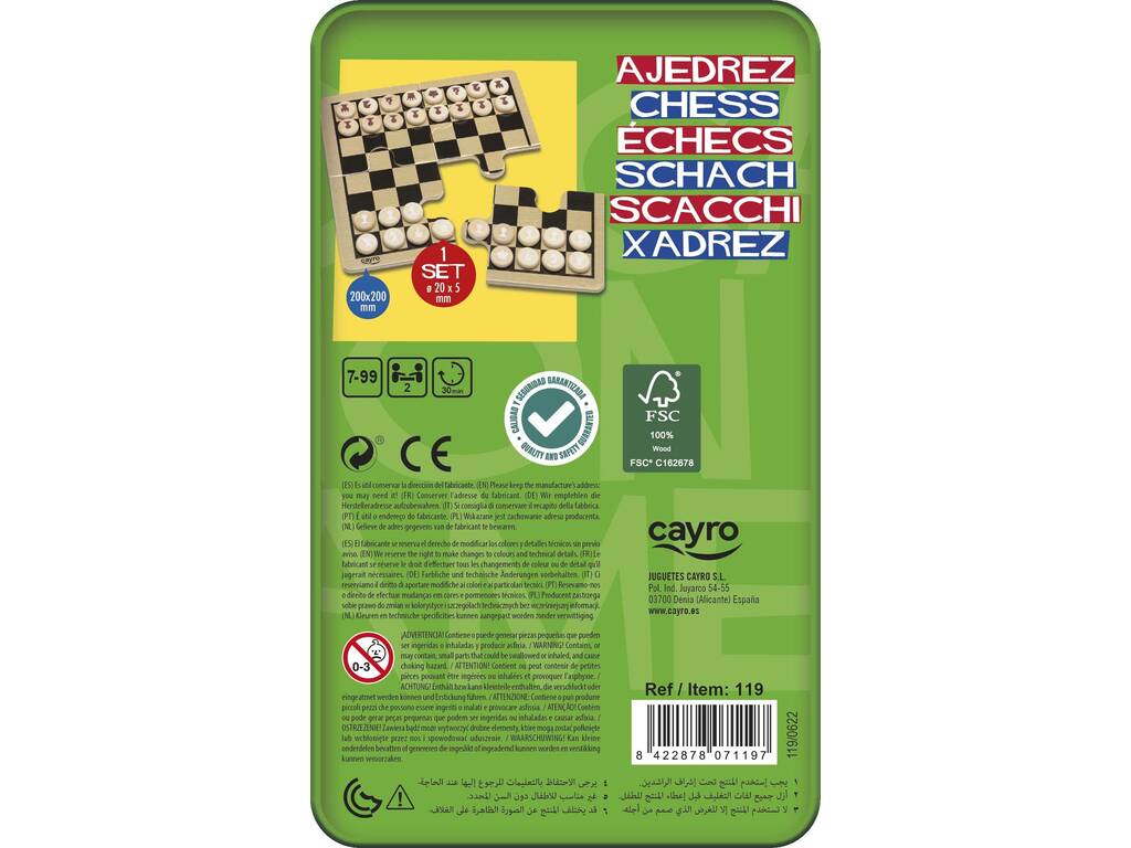 Schach in Metallbox Cayro 119