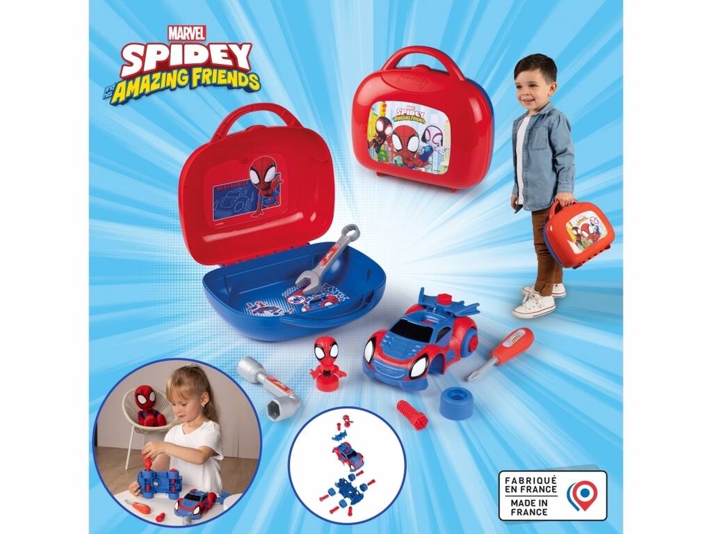 Spiderman Maletín Spidey con Vehículo y Herramientas Smoby 7600360905