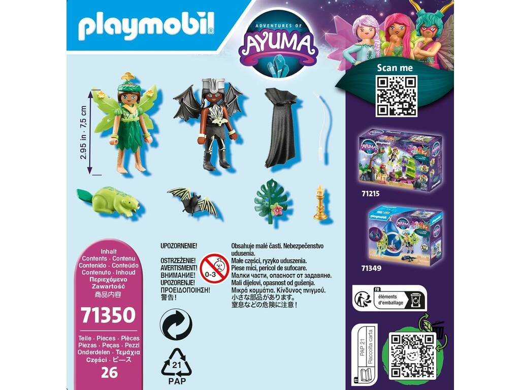 Playmobil Adventures of Ayuma Waldfee und Fledermausfee mit Seelentieren 71350