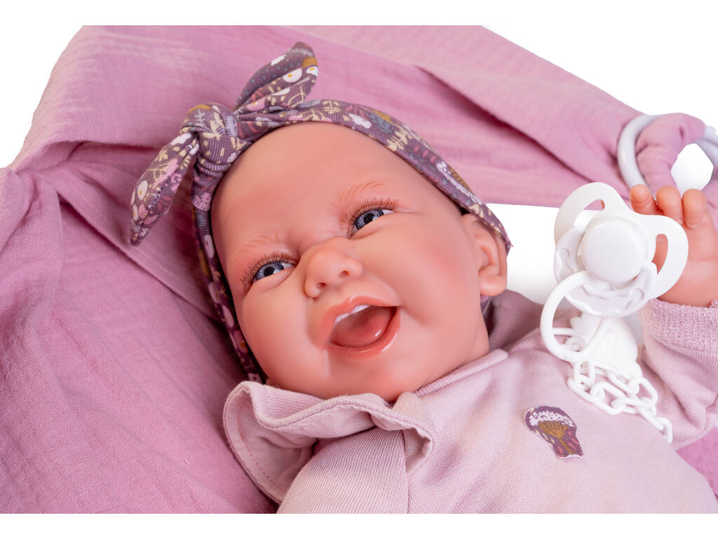 Carla Neugeborene Puppe mit Babytrage-Schal 42 cm von Antonio Juan 33352