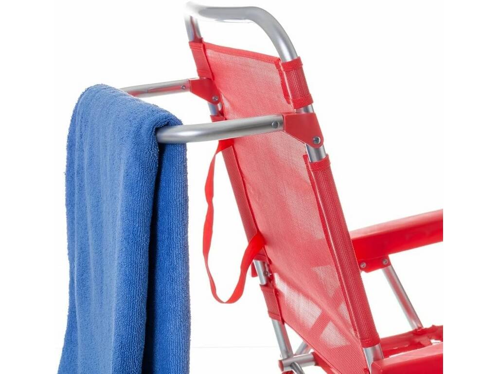 Cadeira de Praia Baixa Dobrável de Aluminio Color vermelha Aremar 70537