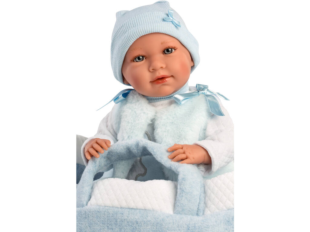 Crying Mime Doll Hellblaue Babywanne 40 cm. Llorens 74011
