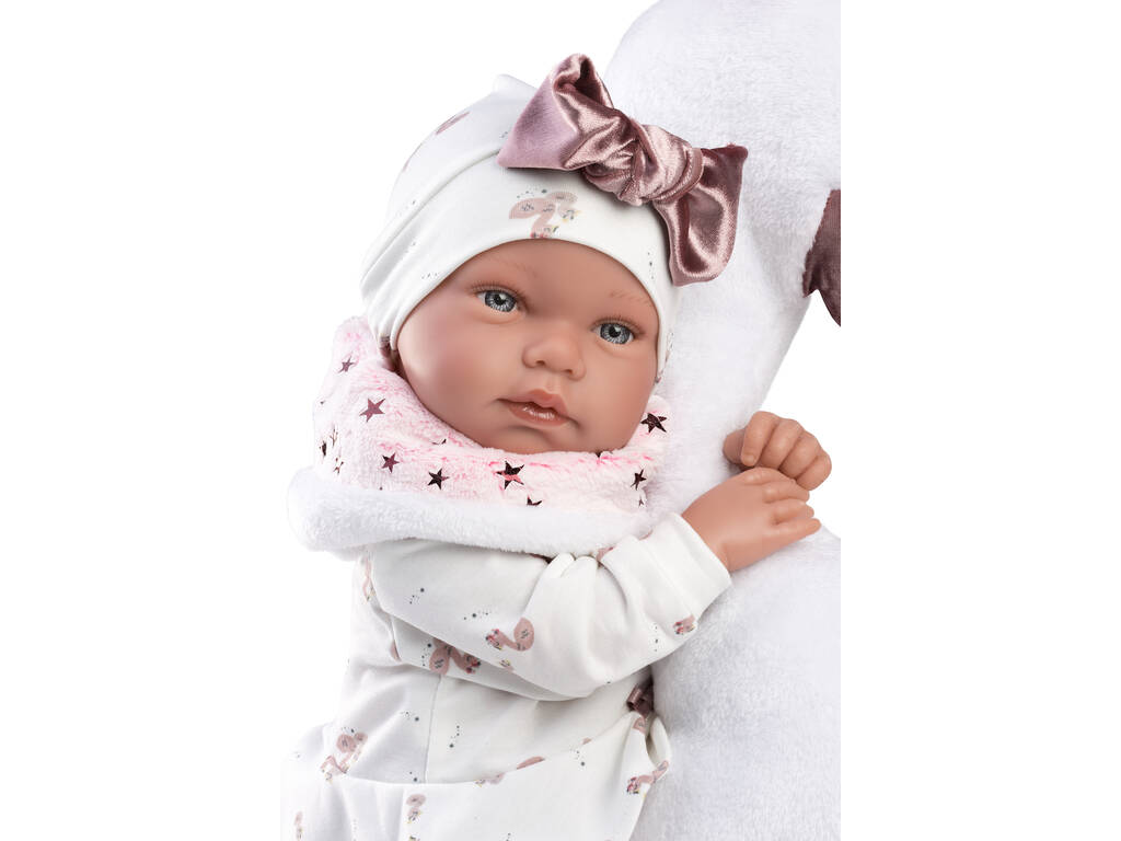 Bambola neonata Tina Piagnucolona Cigno 44 cm. Llorens 84456