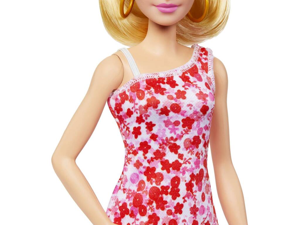 Barbie Fashionista Vestido Rosa Flores de Mattel HJT02