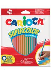 Caixa 24 Lápis De Madeira Carioca Supercolor de Carioca 43393