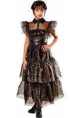 Costume Bambina Wednesday Raven's Deluxe T-M Rubies 1000886-M